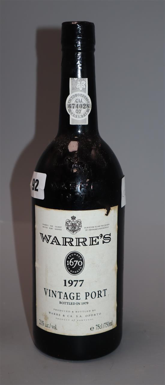 One bottle of Warres 1977 Vintage Port